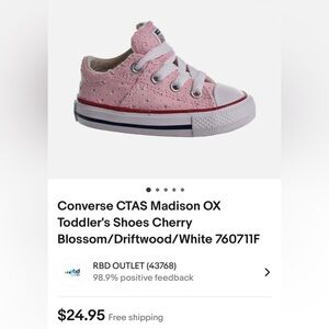 Converse CTAS Madison OX Toddler's Shoes Cherry Blossom/Driftwood/White 760711F